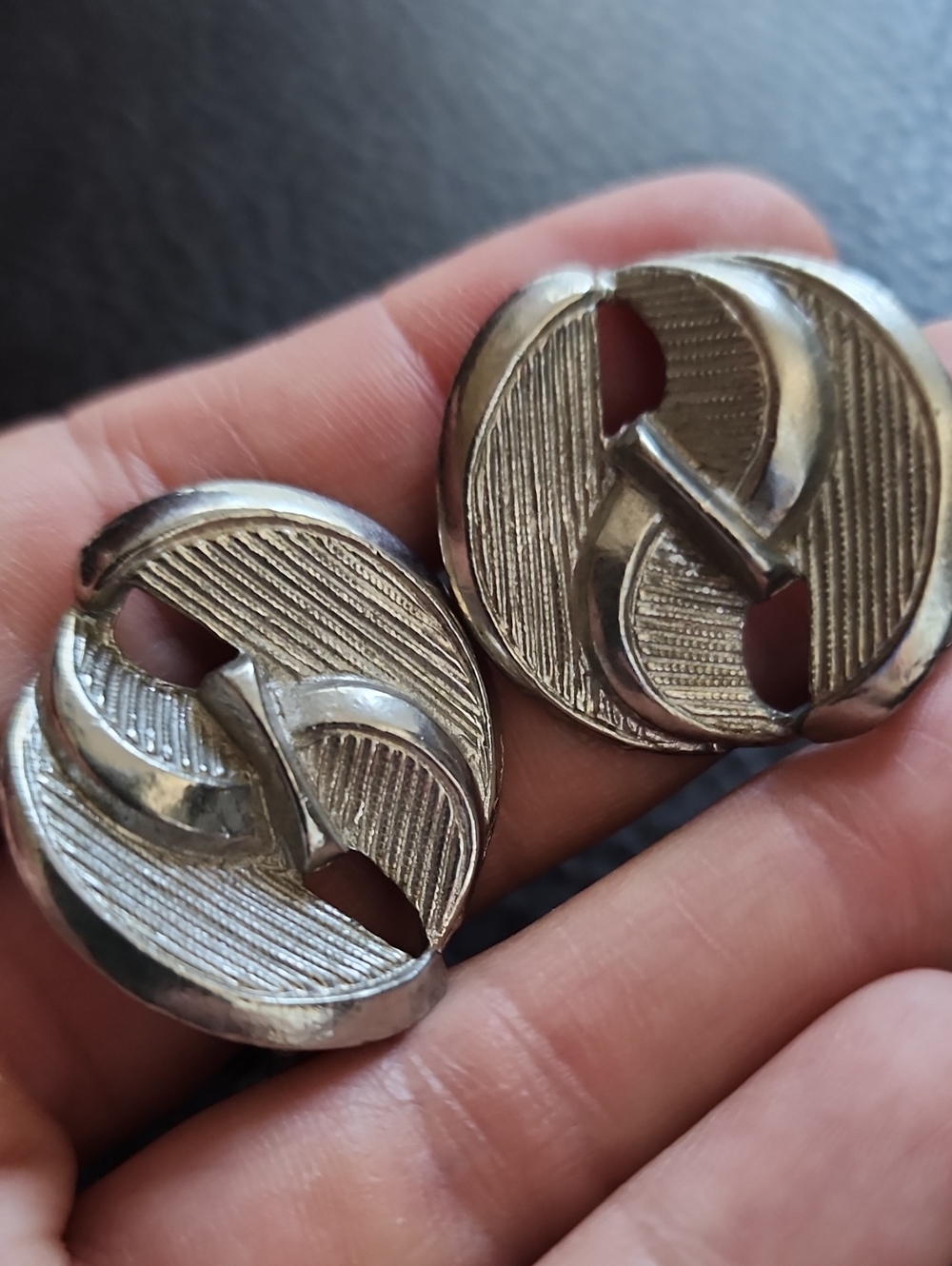 VTG Silver-Tone Clip Earrings